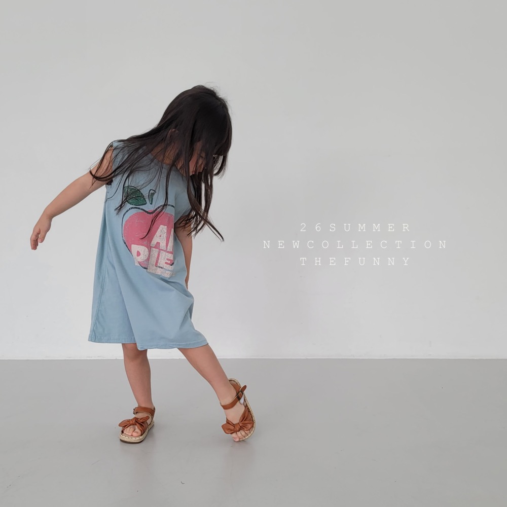 The funny 夏季蘋果印花連身裙-細節圖6