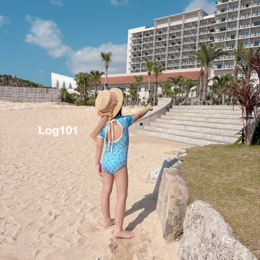 Log101 夏季滿版櫻桃背鏤空泳衣-細節圖6