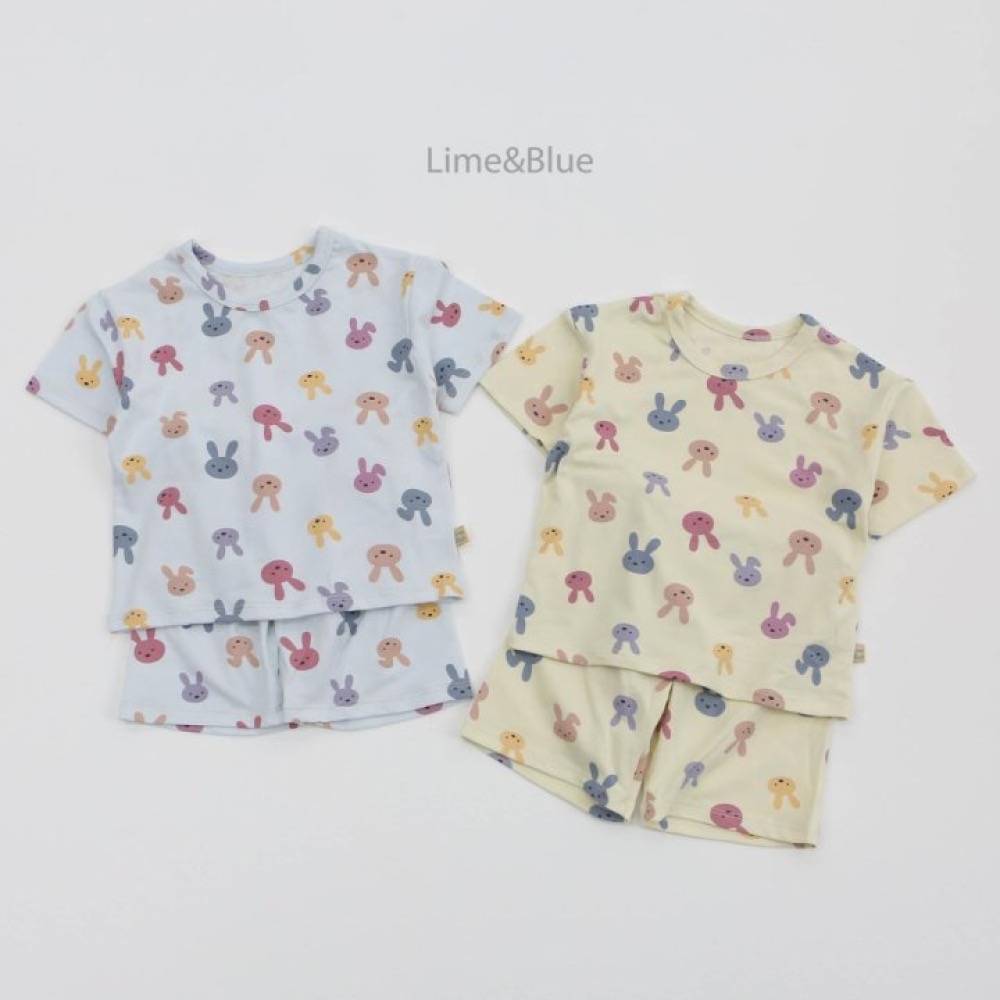 LIME&BLUE 夏季滿版兔子居家套裝-細節圖3