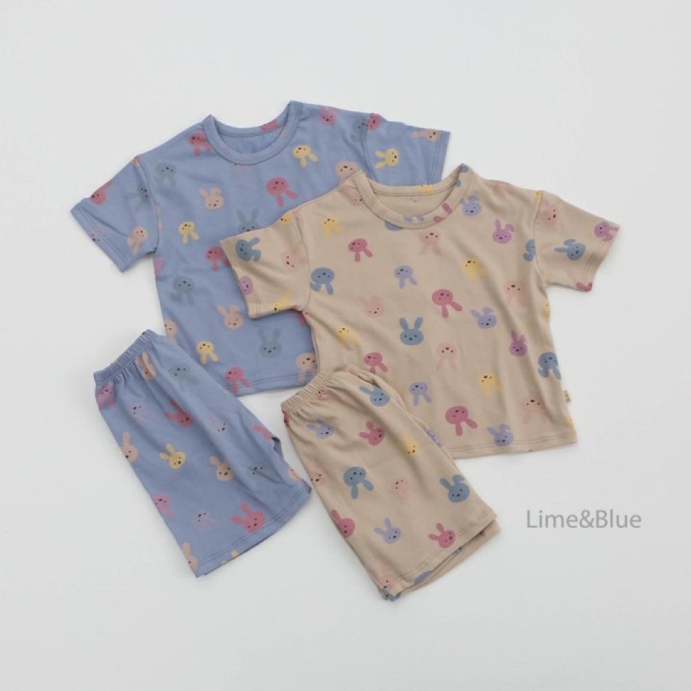 LIME&BLUE 夏季滿版兔子居家套裝-細節圖4