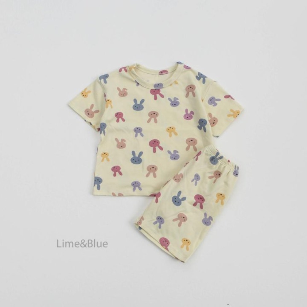 LIME&BLUE 夏季滿版兔子居家套裝-細節圖5