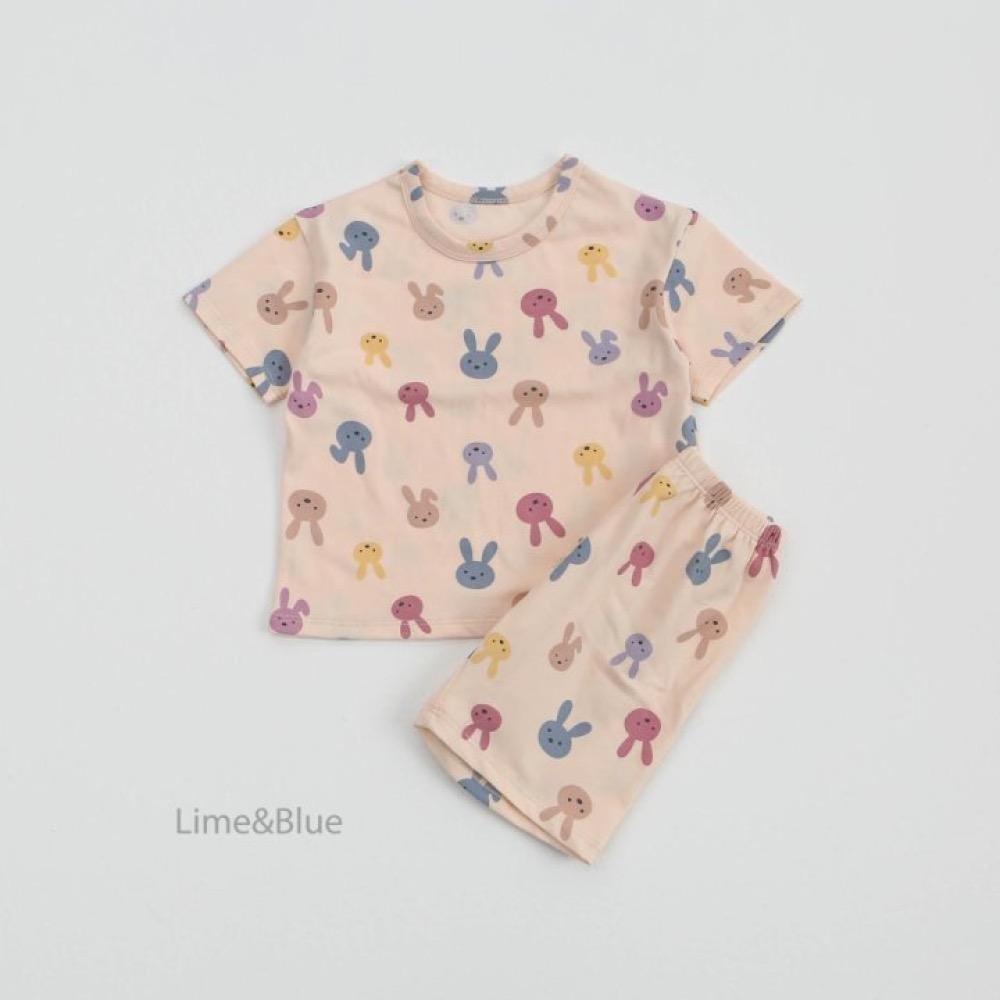 LIME&BLUE 夏季滿版兔子居家套裝-細節圖6