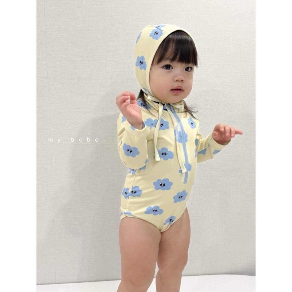 My Bebe 夏季防寒長袖花朵泳衣-細節圖6