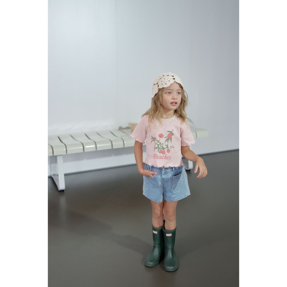 Momo Ann 夏季華夫格花朵上衣-細節圖2