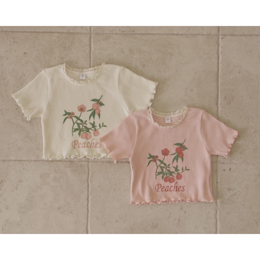 Momo Ann 夏季華夫格花朵上衣-細節圖7