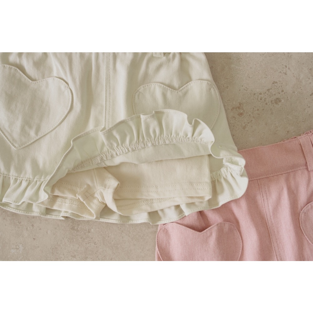 Momo Ann 夏季愛心口袋短裙-細節圖7