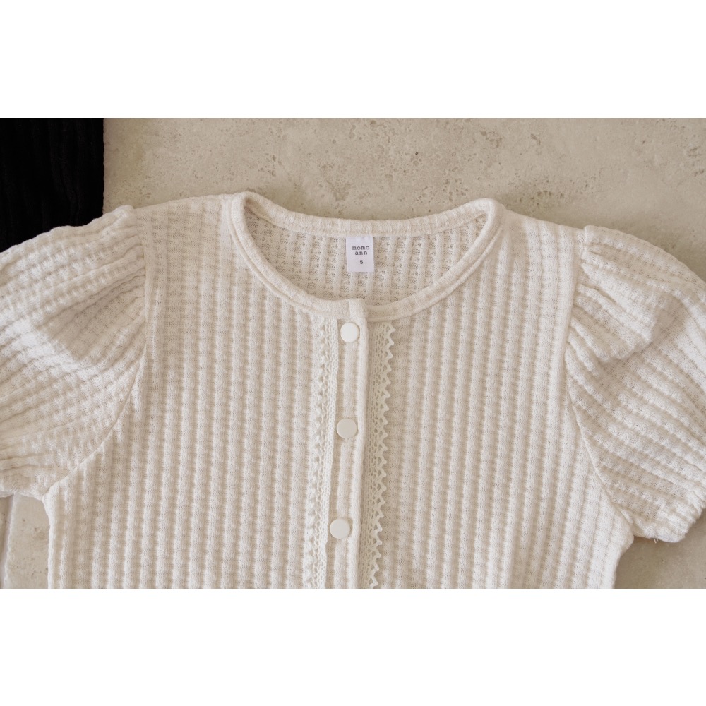 Momo Ann 夏季壓紋包釦氣質上衣-細節圖8