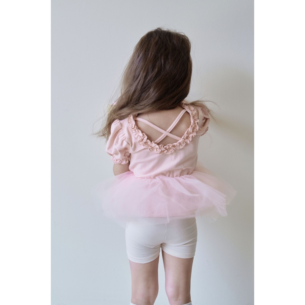 Momo Ann 夏季荷葉領拼接沙上衣-細節圖3