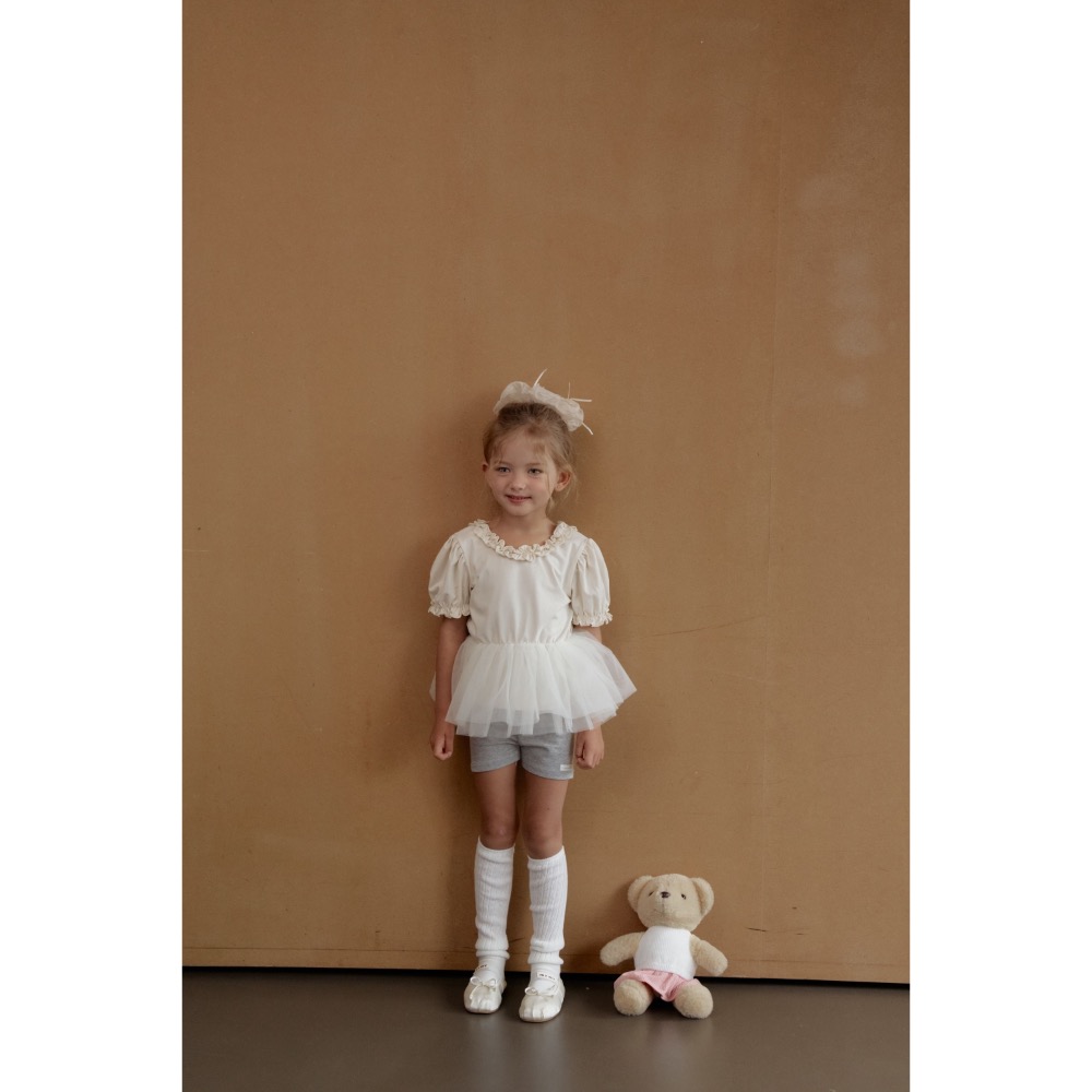 Momo Ann 夏季荷葉領拼接沙上衣-細節圖5