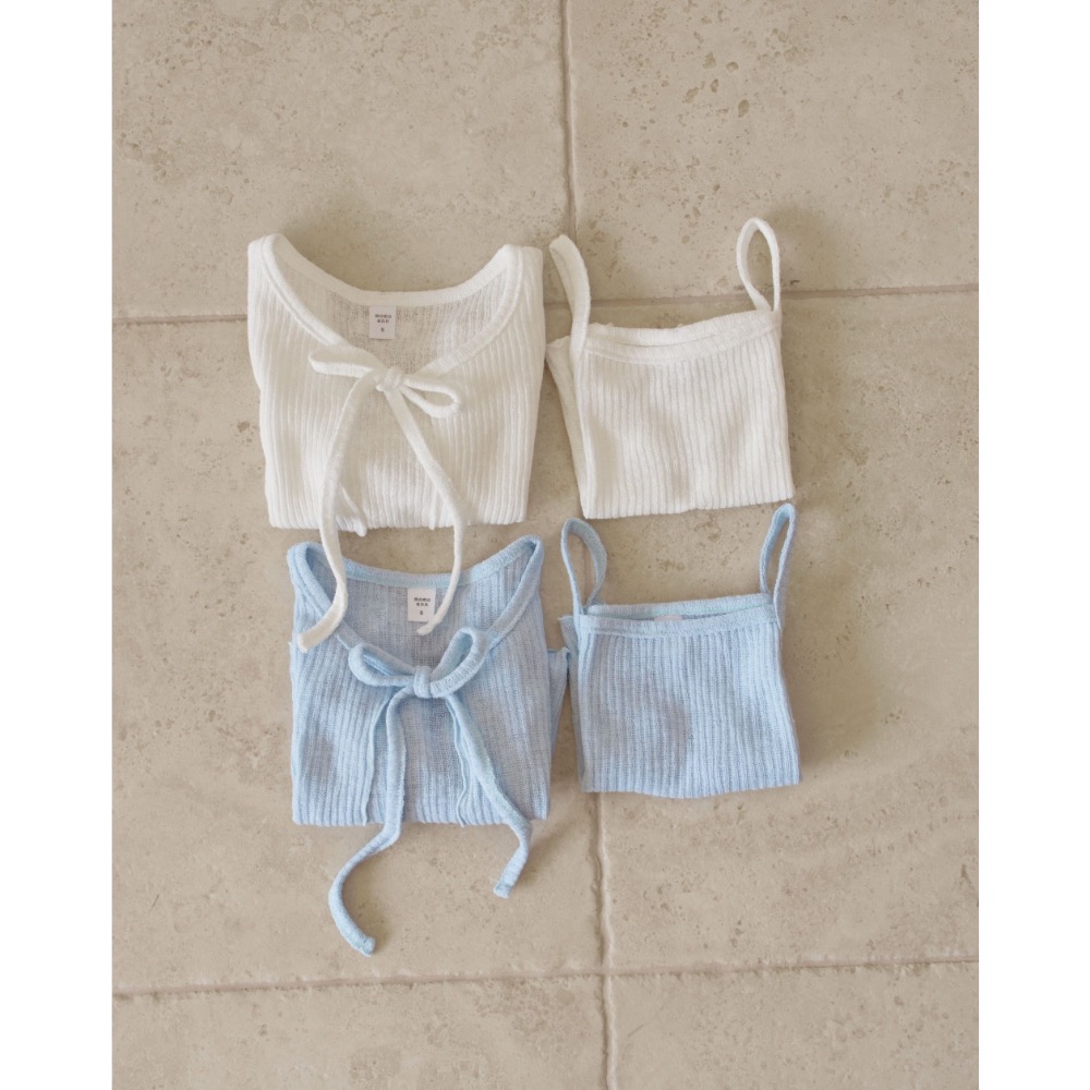 Momo Ann 夏季兩件式坑條紋上衣-細節圖7