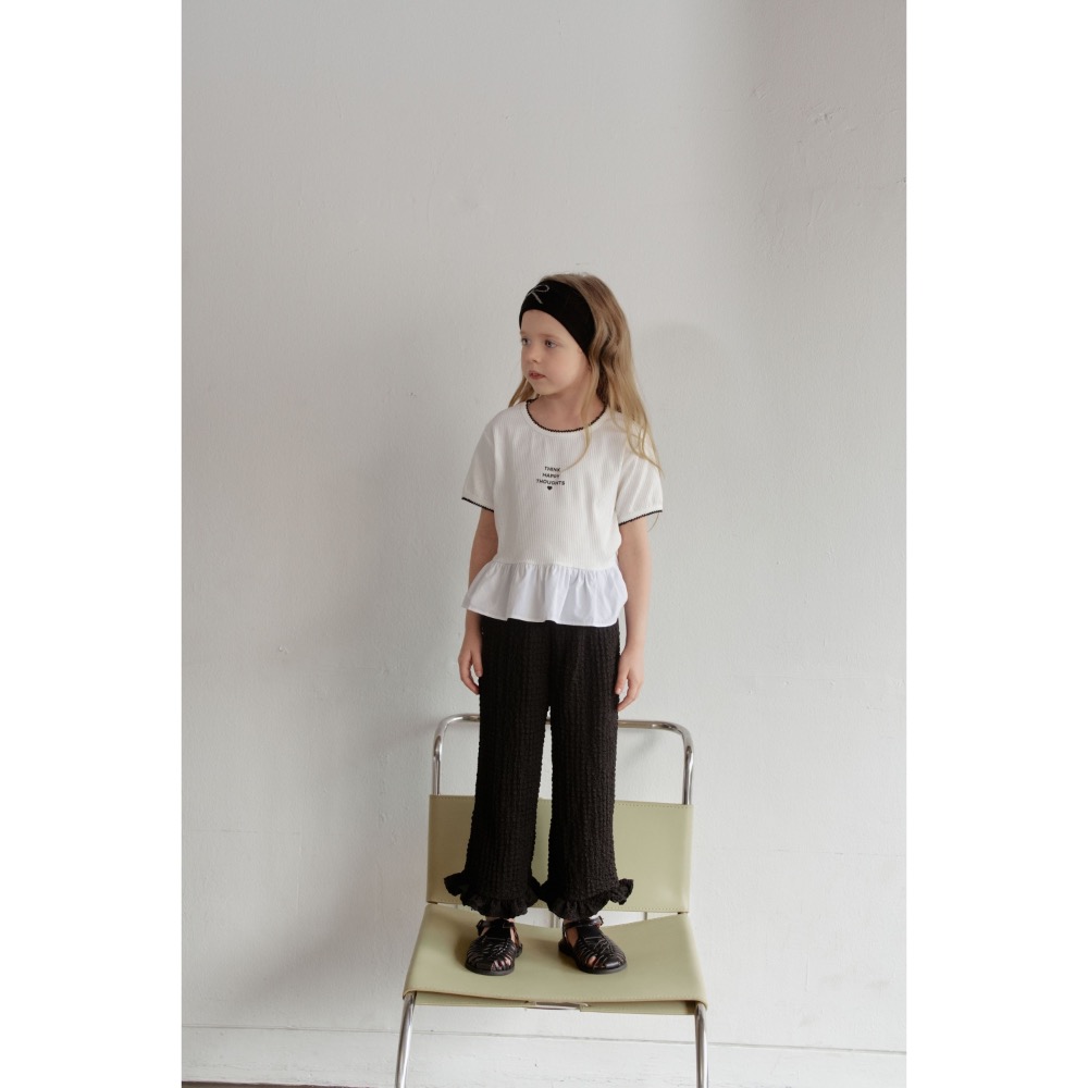 Momo Ann 夏季皺皺荷葉邊長褲-細節圖2