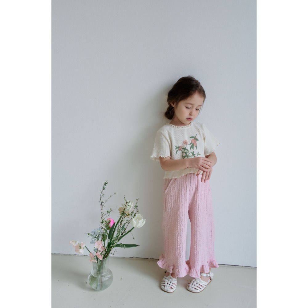 Momo Ann 夏季皺皺荷葉邊長褲-細節圖4