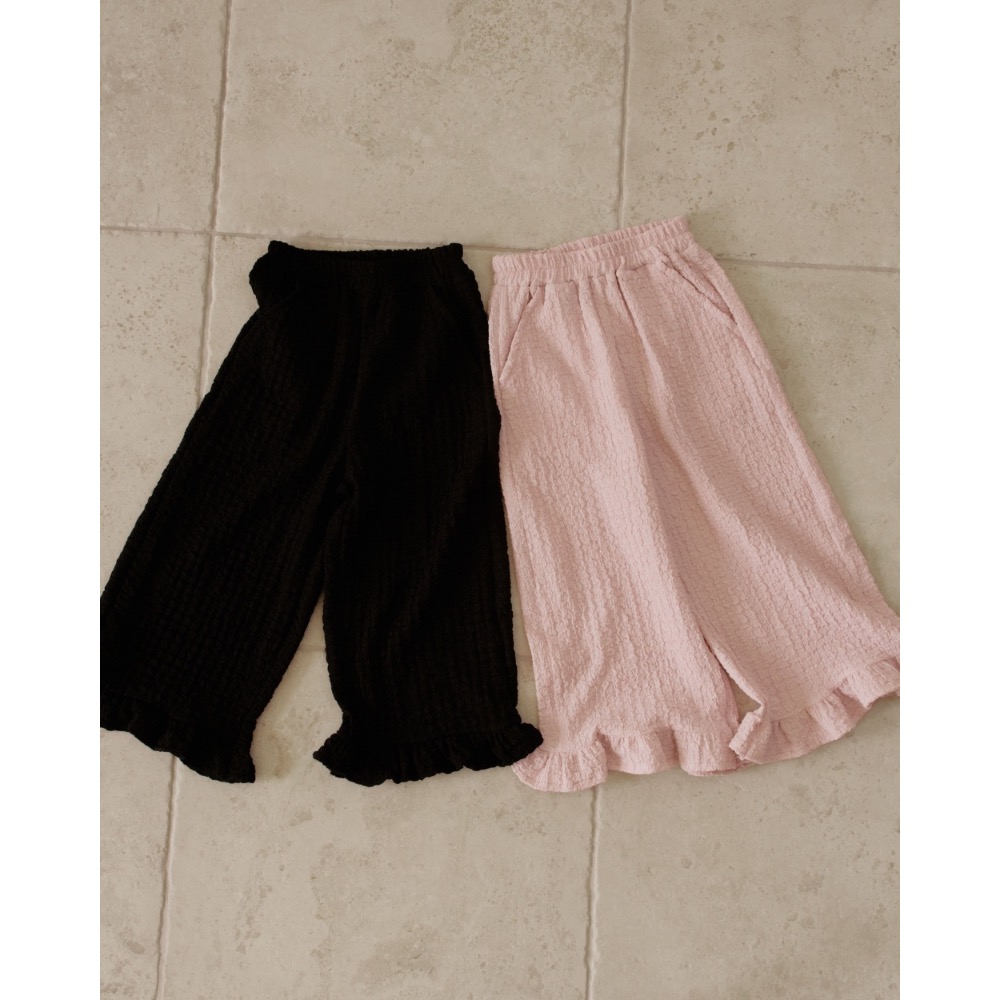 Momo Ann 夏季皺皺荷葉邊長褲-細節圖7