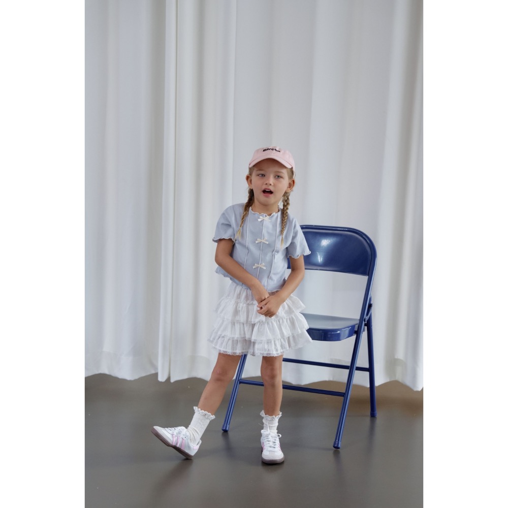 Momo Ann 夏季木耳邊蝴蝶結上衣-細節圖2