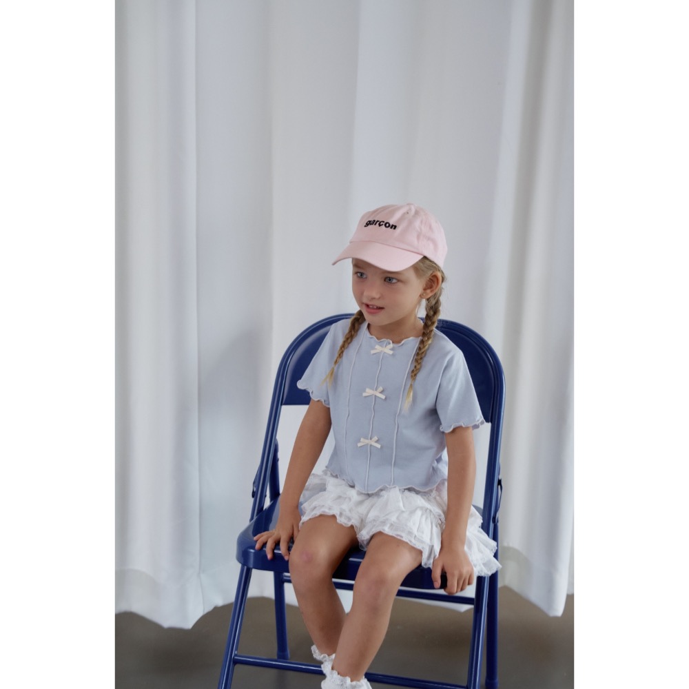 Momo Ann 夏季木耳邊蝴蝶結上衣-細節圖3