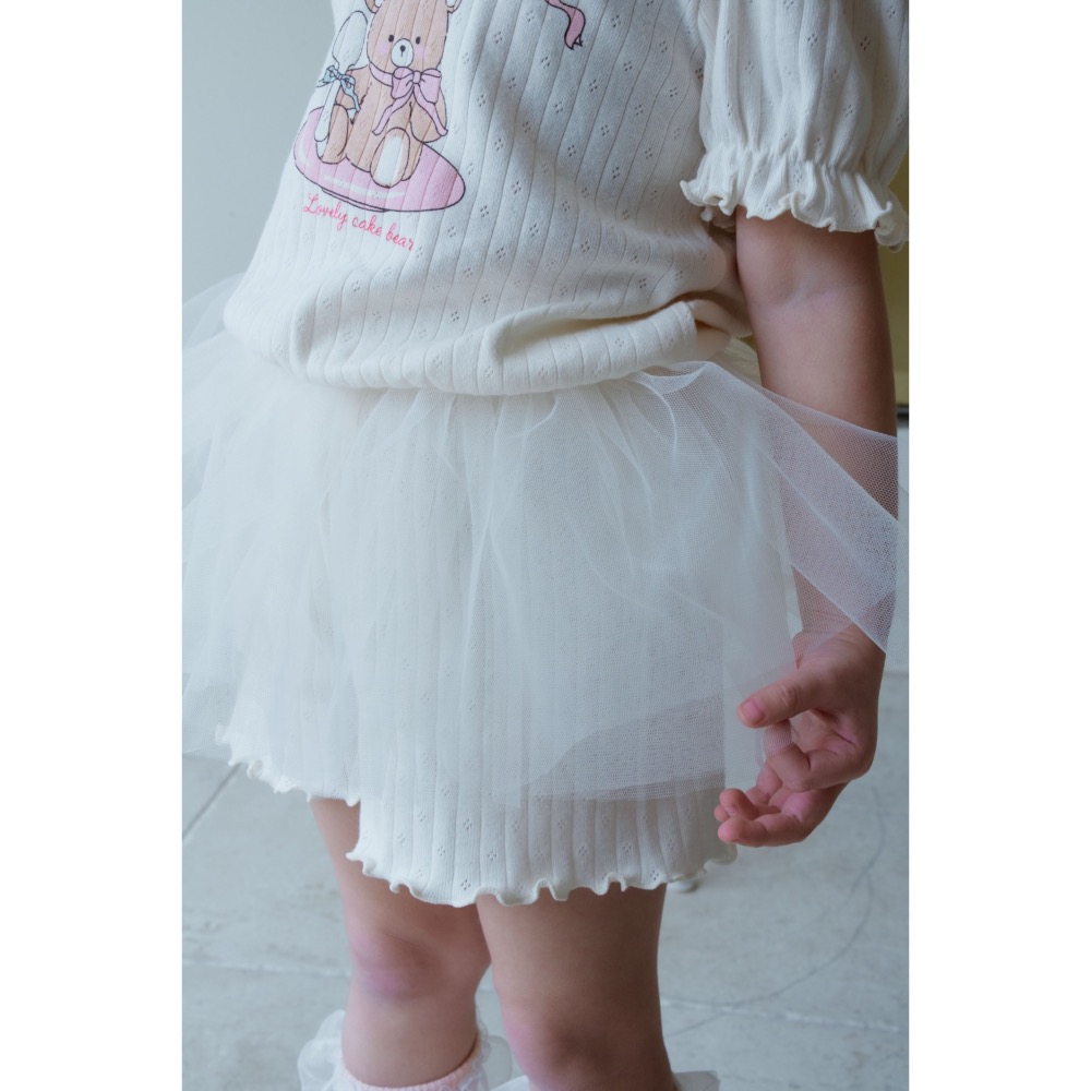 Momo Ann 夏季小熊坑條紋拼接沙套裝-細節圖6