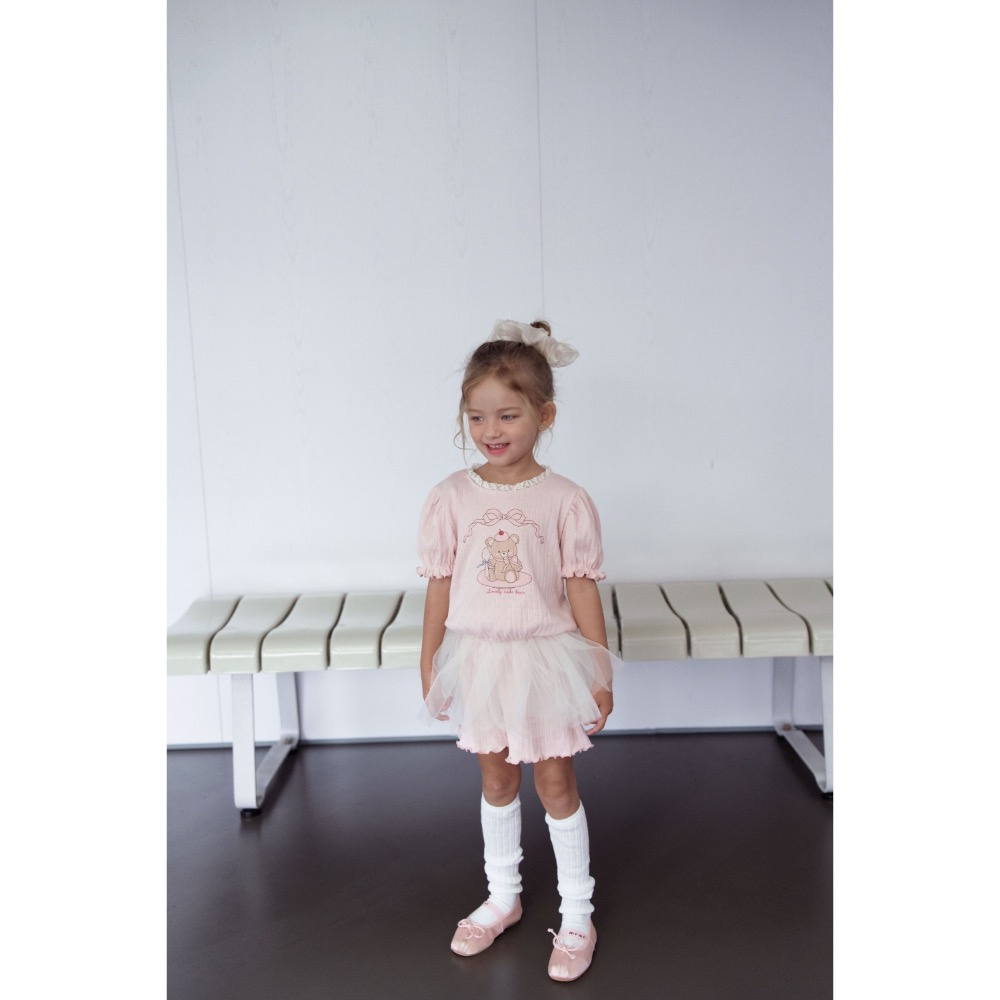 Momo Ann 夏季小熊坑條紋拼接沙套裝-細節圖9