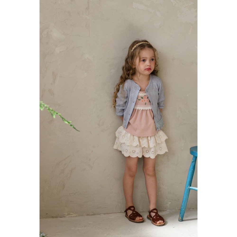 Flo 夏季雕花蕾絲針織薄外套-細節圖2