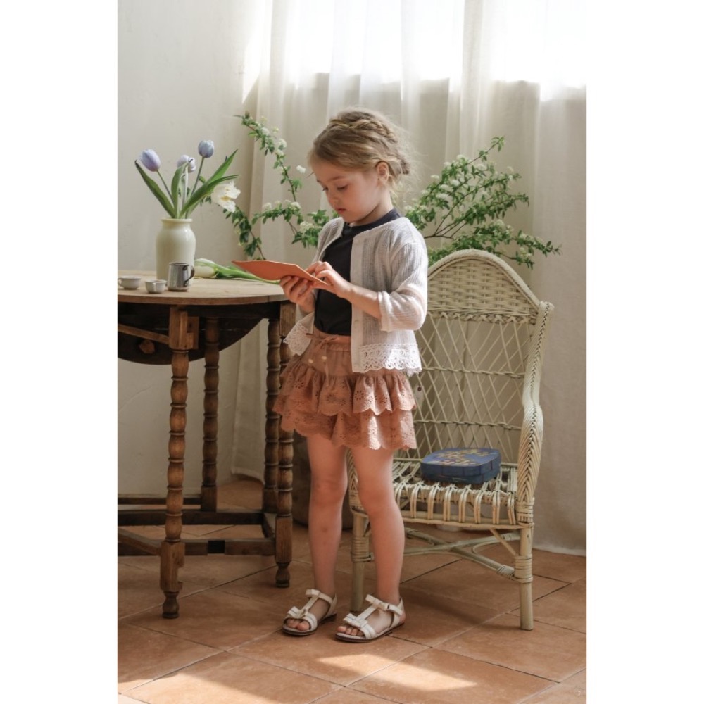 Flo 夏季雕花蕾絲針織薄外套-細節圖5