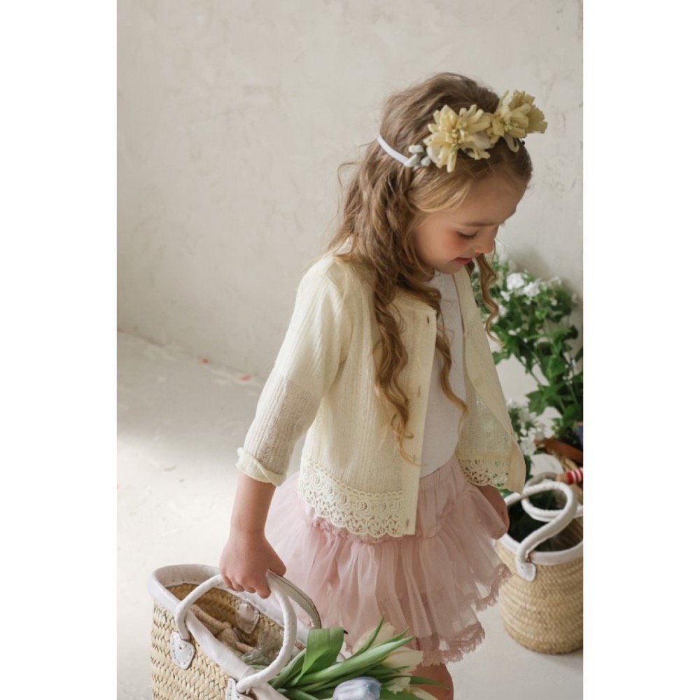 Flo 夏季雕花蕾絲針織薄外套-細節圖6