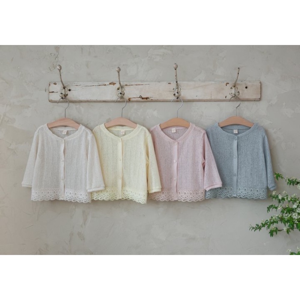 Flo 夏季雕花蕾絲針織薄外套-細節圖9