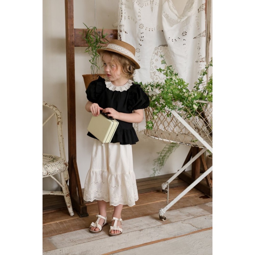 Flo 夏季公主袖荷葉設計上衣-細節圖4