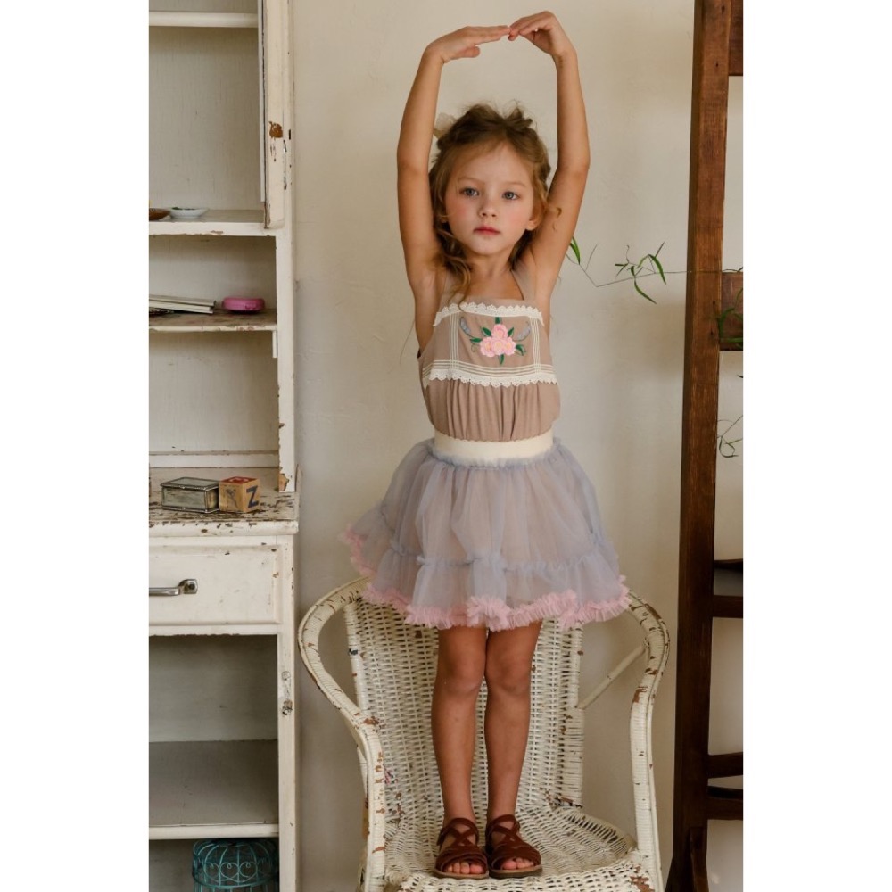 Flo 夏季花朵布蕾絲小背心-細節圖2