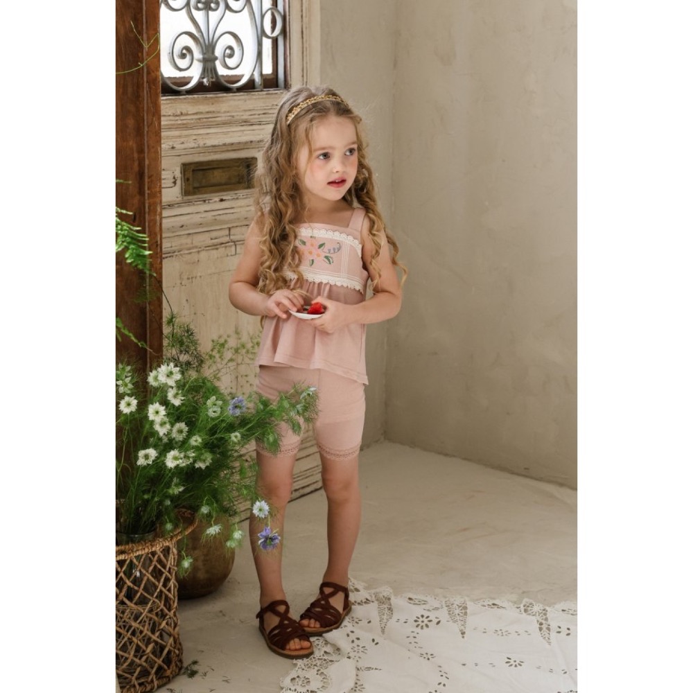 Flo 夏季花朵布蕾絲小背心-細節圖4