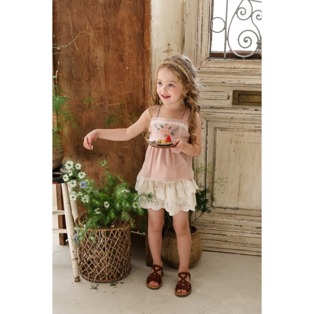 Flo 夏季花朵布蕾絲小背心-細節圖5