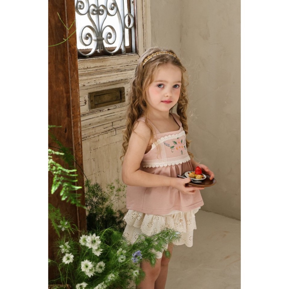 Flo 夏季花朵布蕾絲小背心-細節圖6