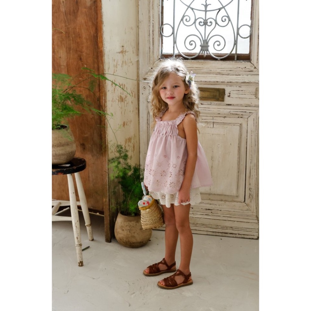 Flo 夏季鏤空雕花背心-細節圖3