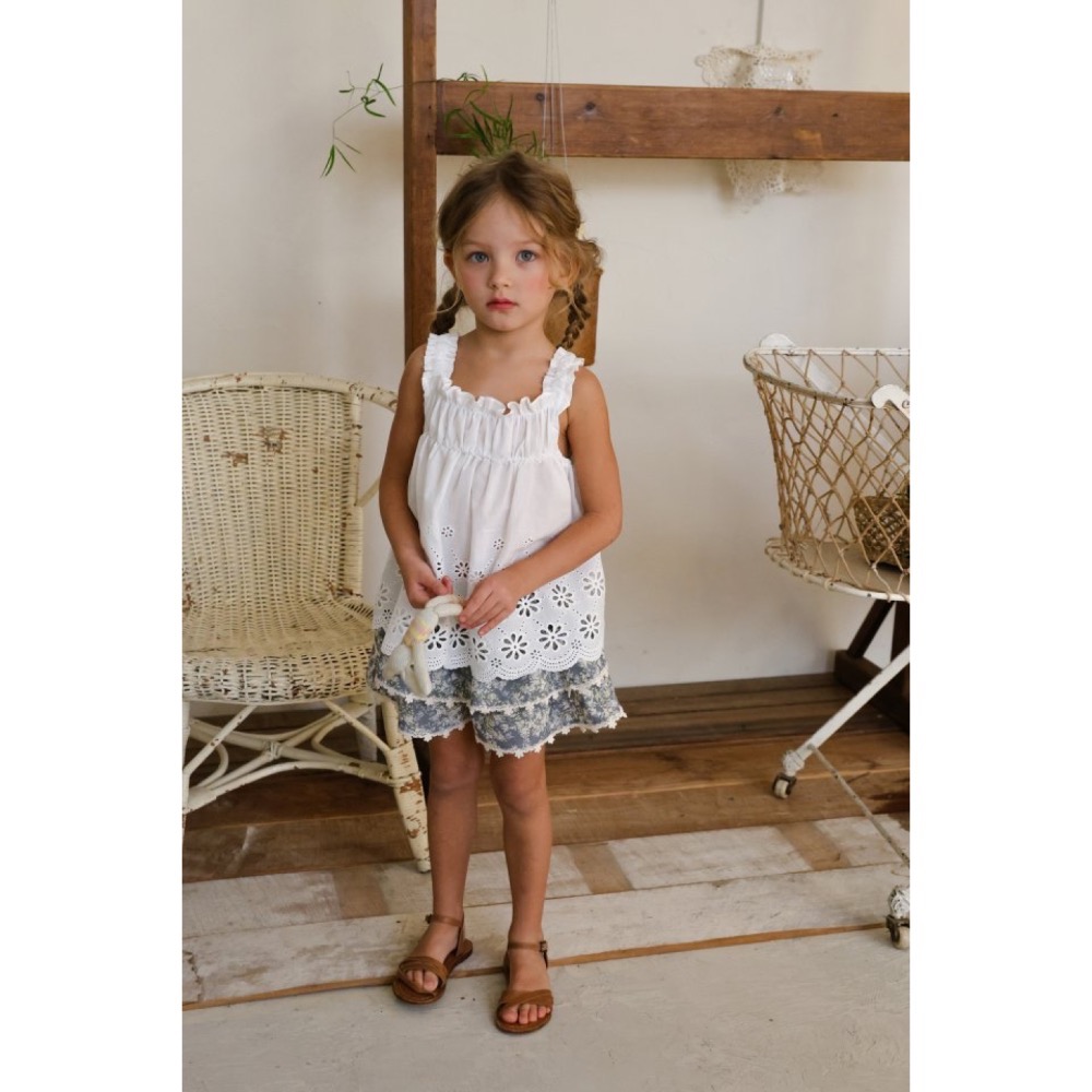 Flo 夏季鏤空雕花蛋糕褲裙-細節圖6