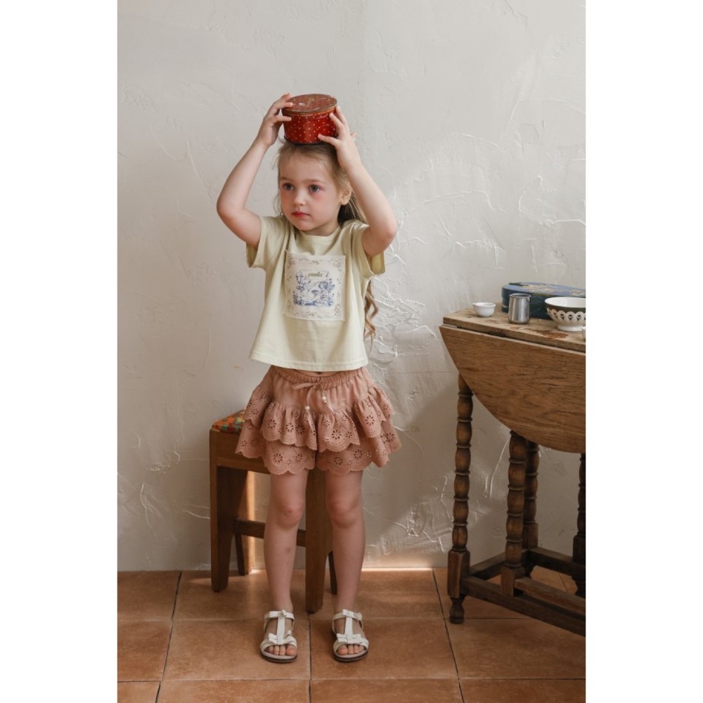 Flo 夏季鏤空雕花蛋糕褲裙-細節圖8