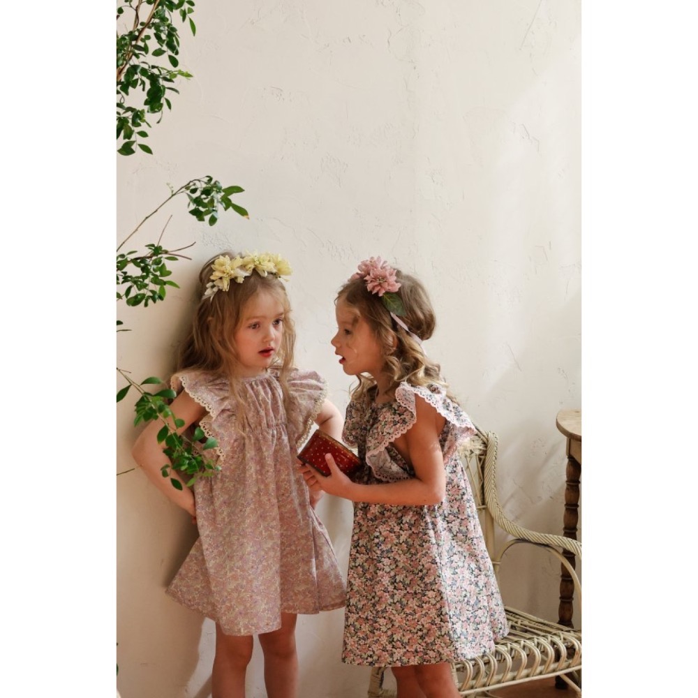 Flo 夏季碎花飛袖洋裝-細節圖3