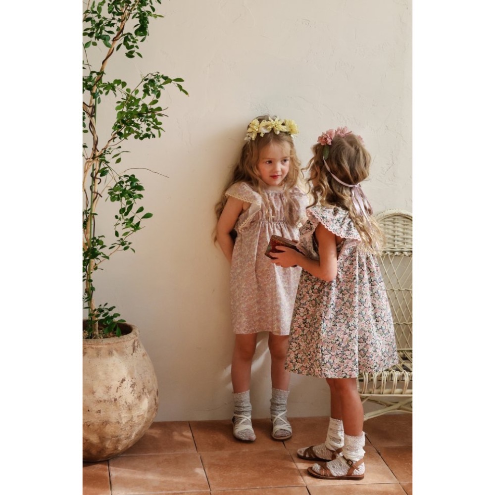 Flo 夏季碎花飛袖洋裝-細節圖5