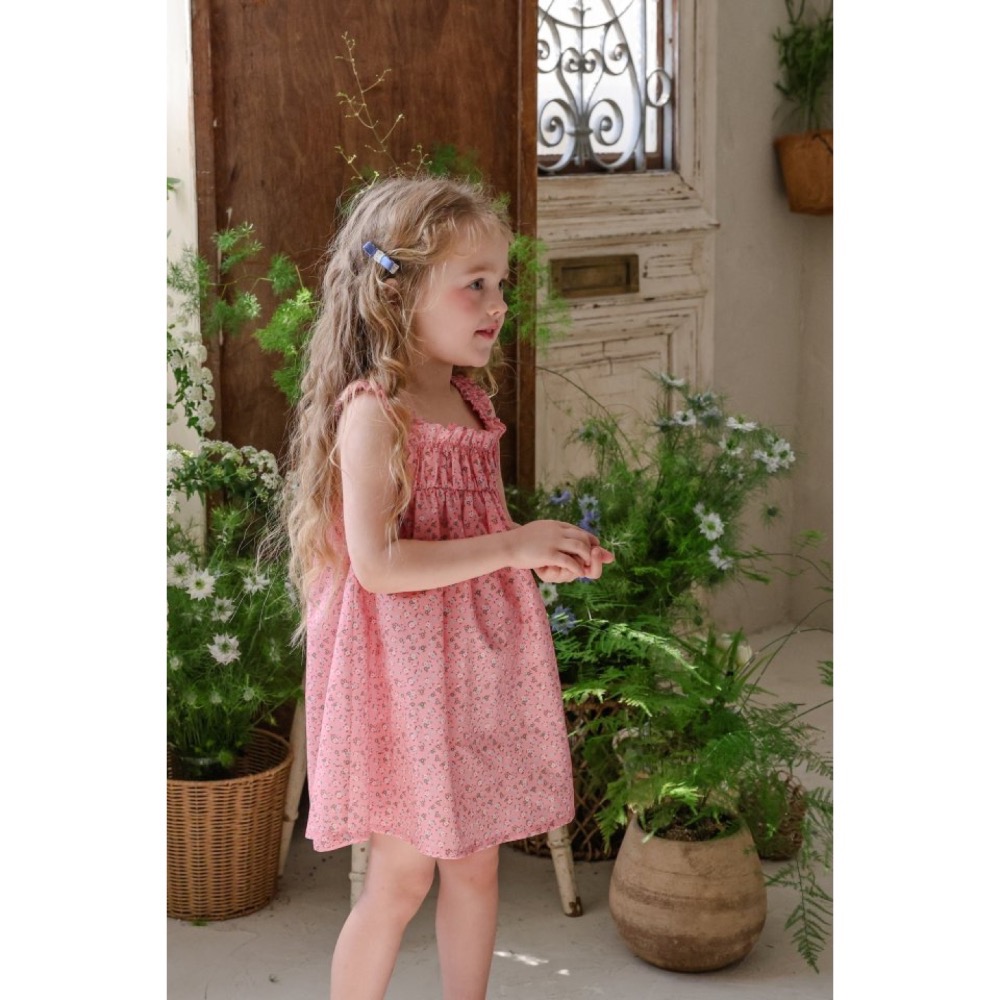 Flo 夏季飽和色碎花洋裝-細節圖2