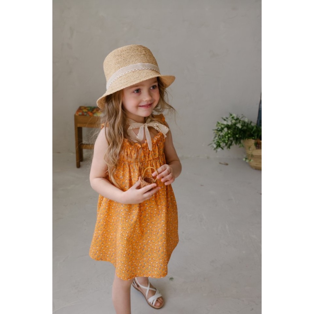 Flo 夏季飽和色碎花洋裝-細節圖3