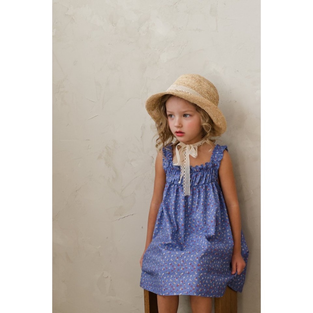 Flo 夏季飽和色碎花洋裝-細節圖4