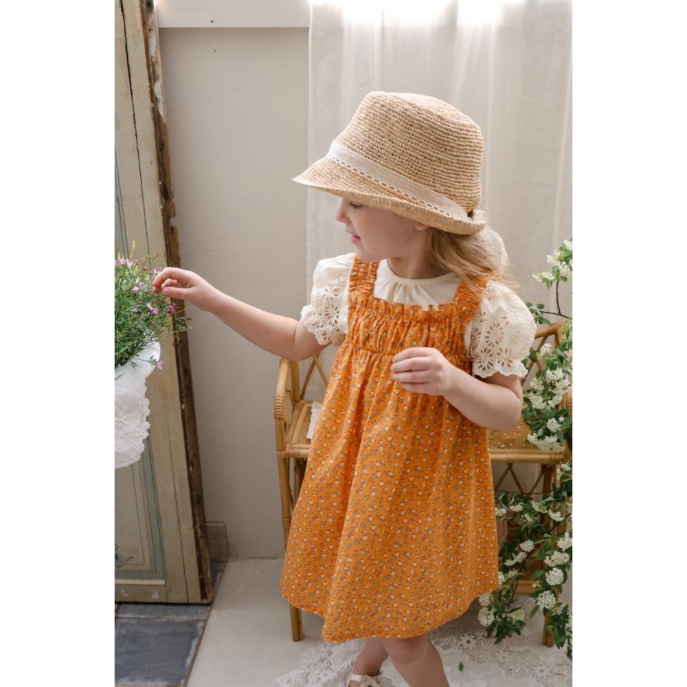 Flo 夏季飽和色碎花洋裝-細節圖5