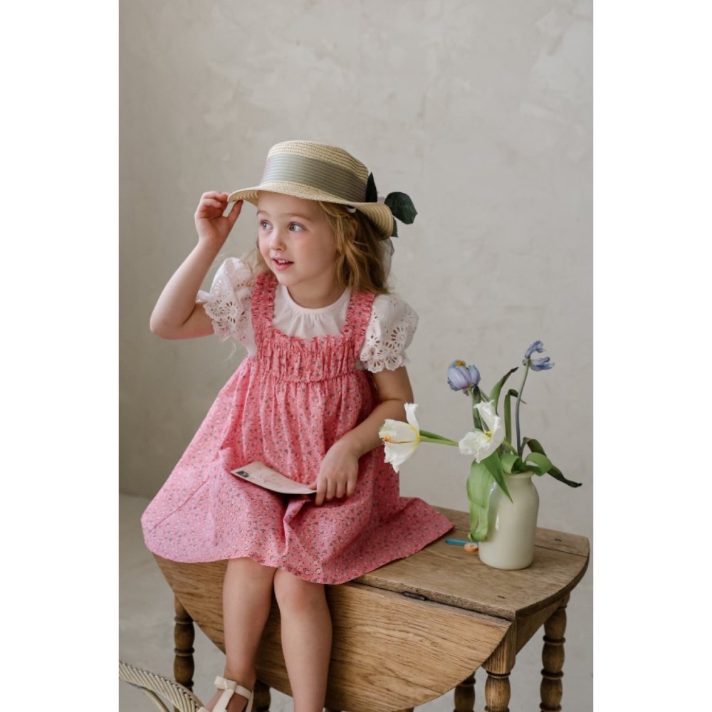 Flo 夏季飽和色碎花洋裝-細節圖6