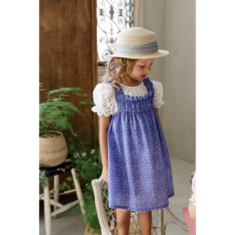 Flo 夏季飽和色碎花洋裝-細節圖8