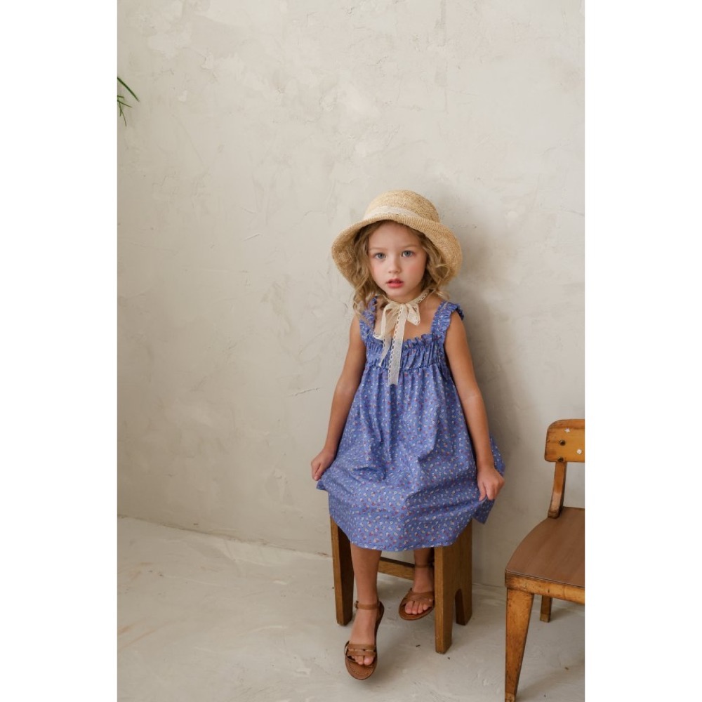 Flo 夏季飽和色碎花洋裝-細節圖9