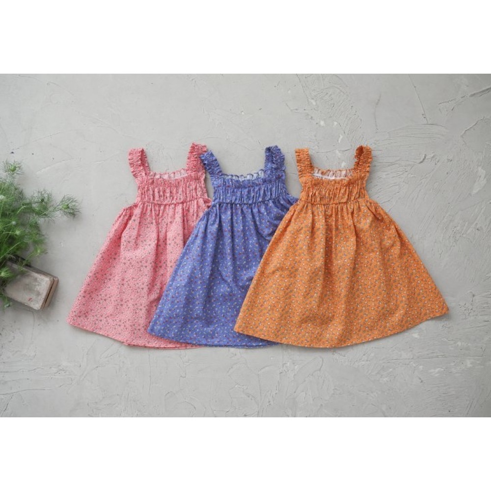 Flo 夏季飽和色碎花洋裝-細節圖11