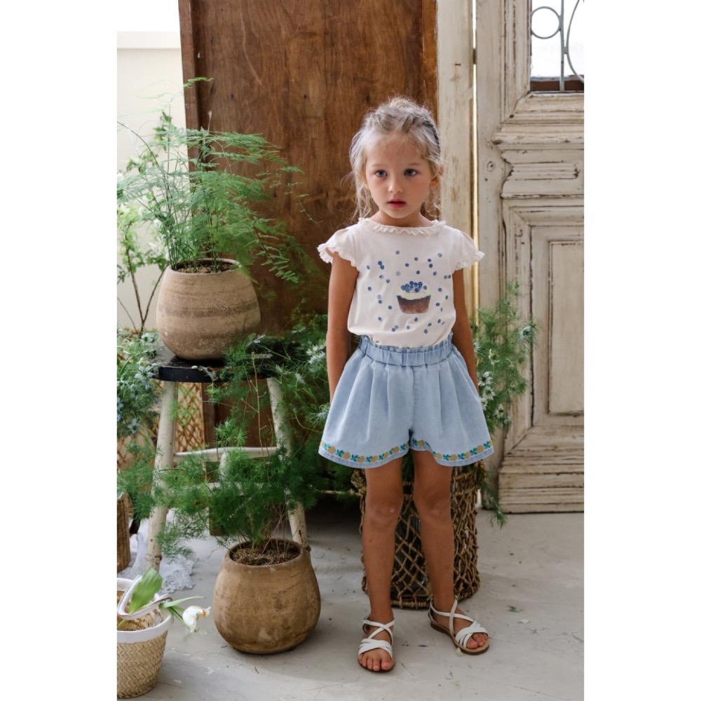 Flo 夏季花朵牛仔短褲-細節圖6