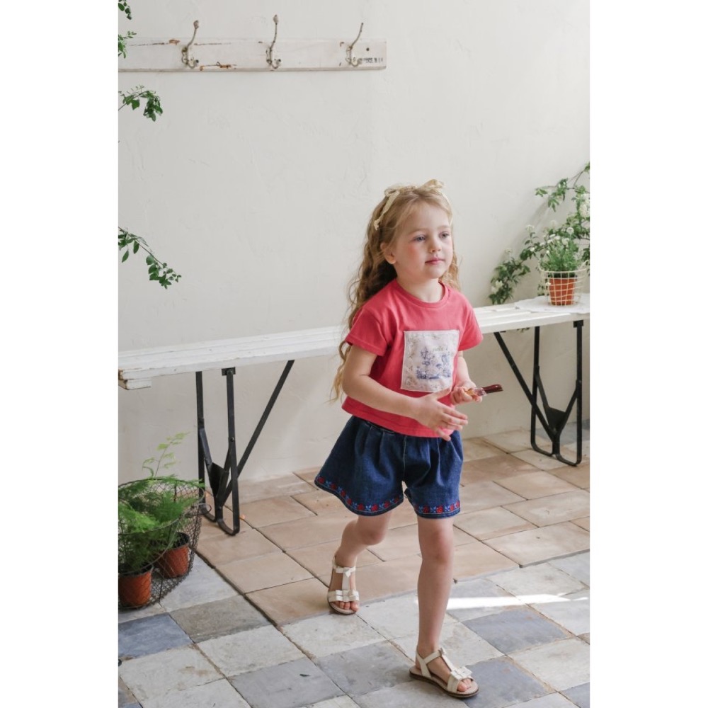 Flo 夏季花朵牛仔短褲-細節圖9