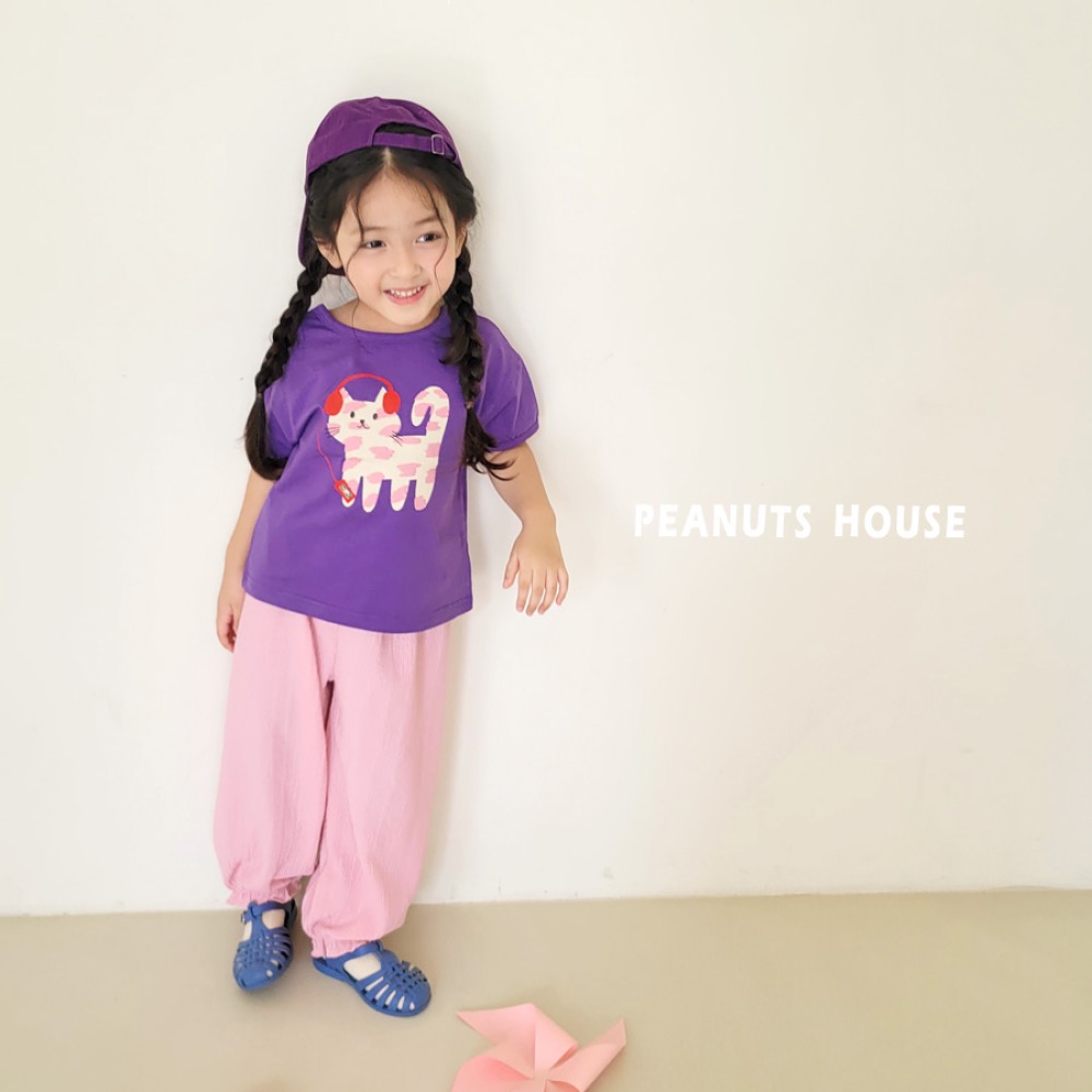 PEANUTS夏季可愛貓咪後鏤空T恤-細節圖3