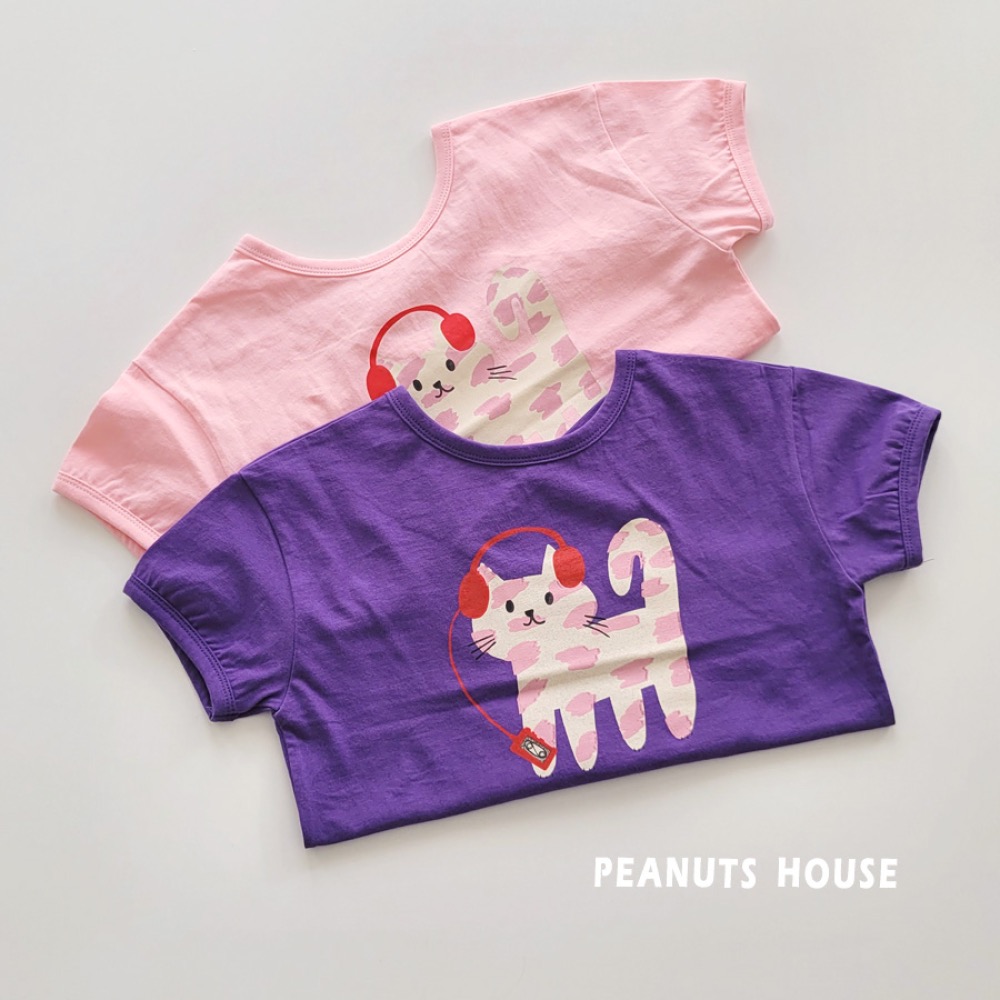 PEANUTS夏季可愛貓咪後鏤空T恤-細節圖9