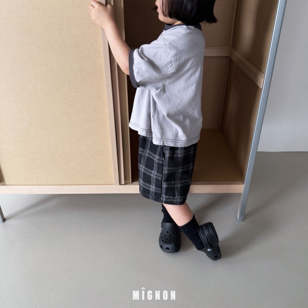 MIGNON 夏季帥氣格子五分褲-細節圖5