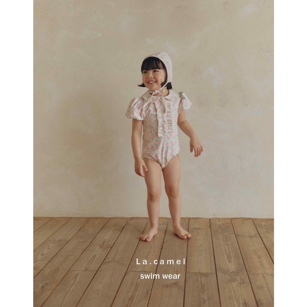 La camel 翻領設計泳裝-細節圖3