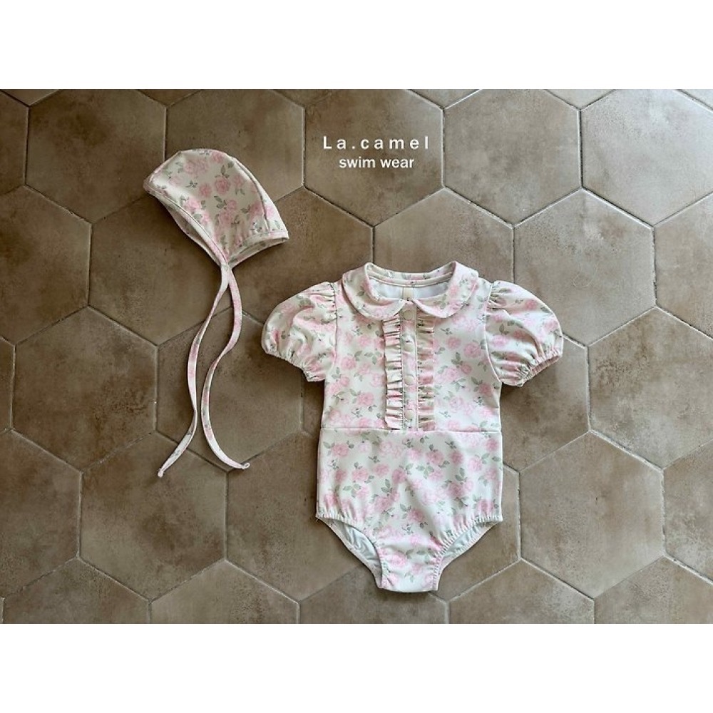 La camel 翻領設計泳裝-細節圖5